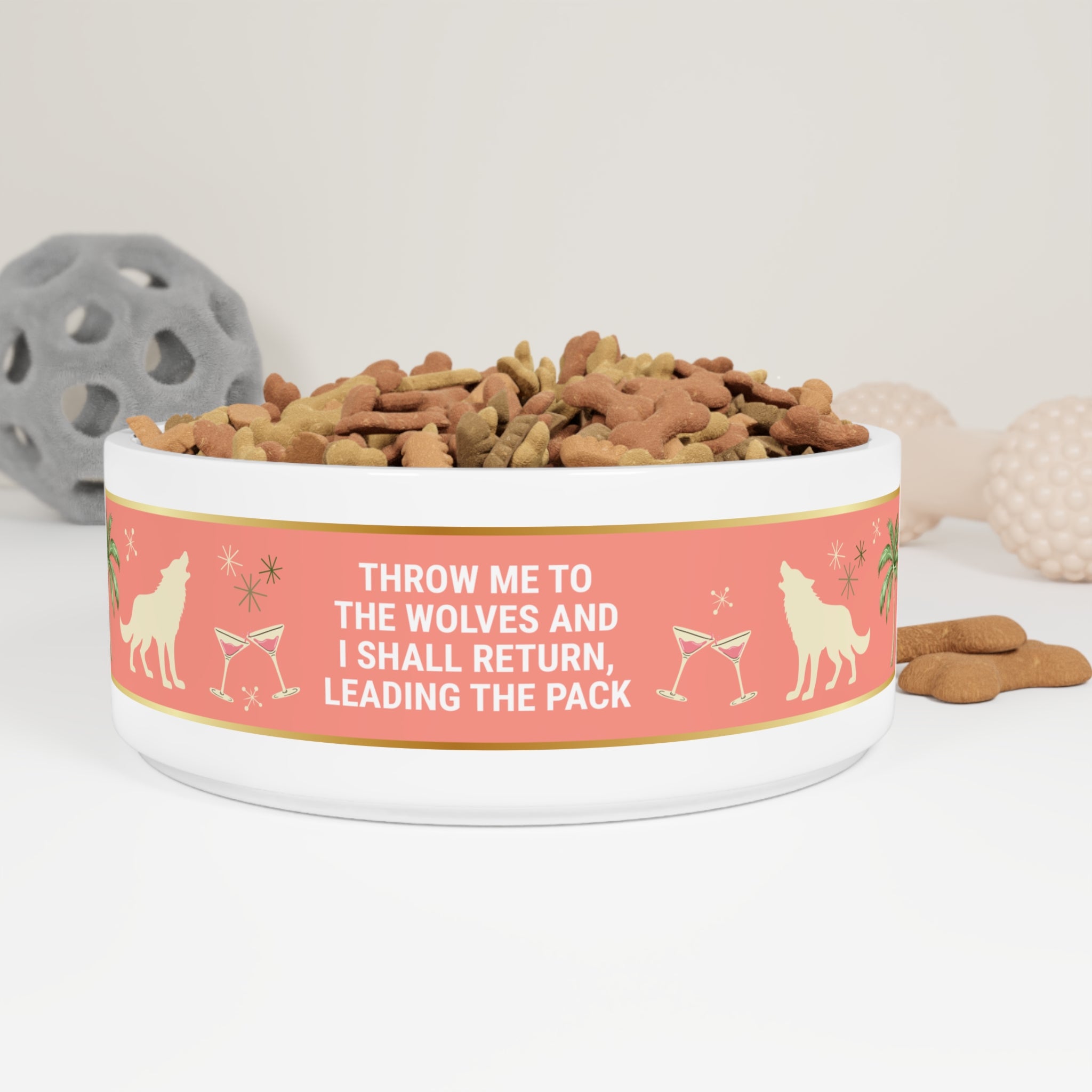 Palm Beach Pop Throw Me to the Wolves LVP Pet Food Bowl