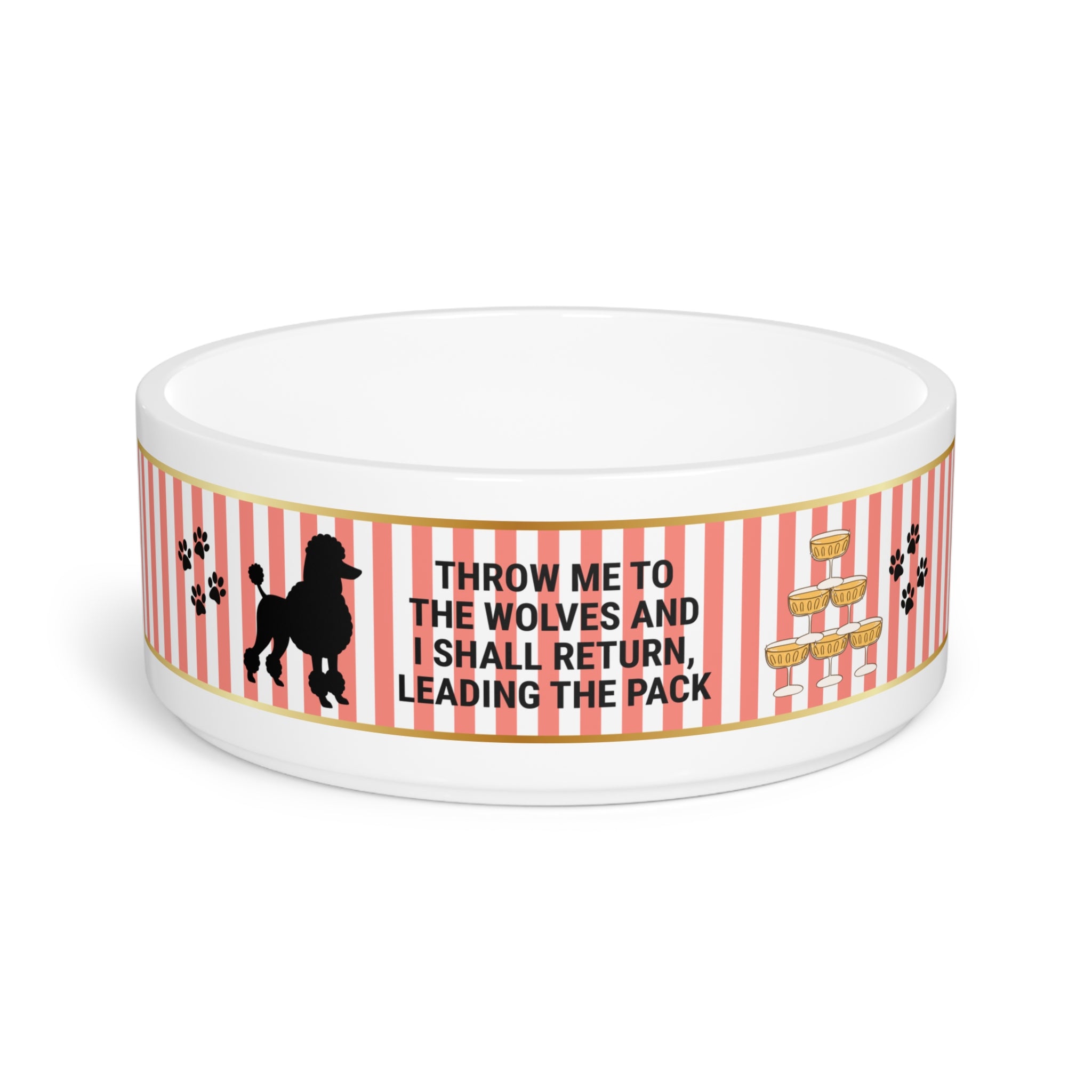 Beverly Hills Throw Me to the Wolves LVP Pet Food Bowl