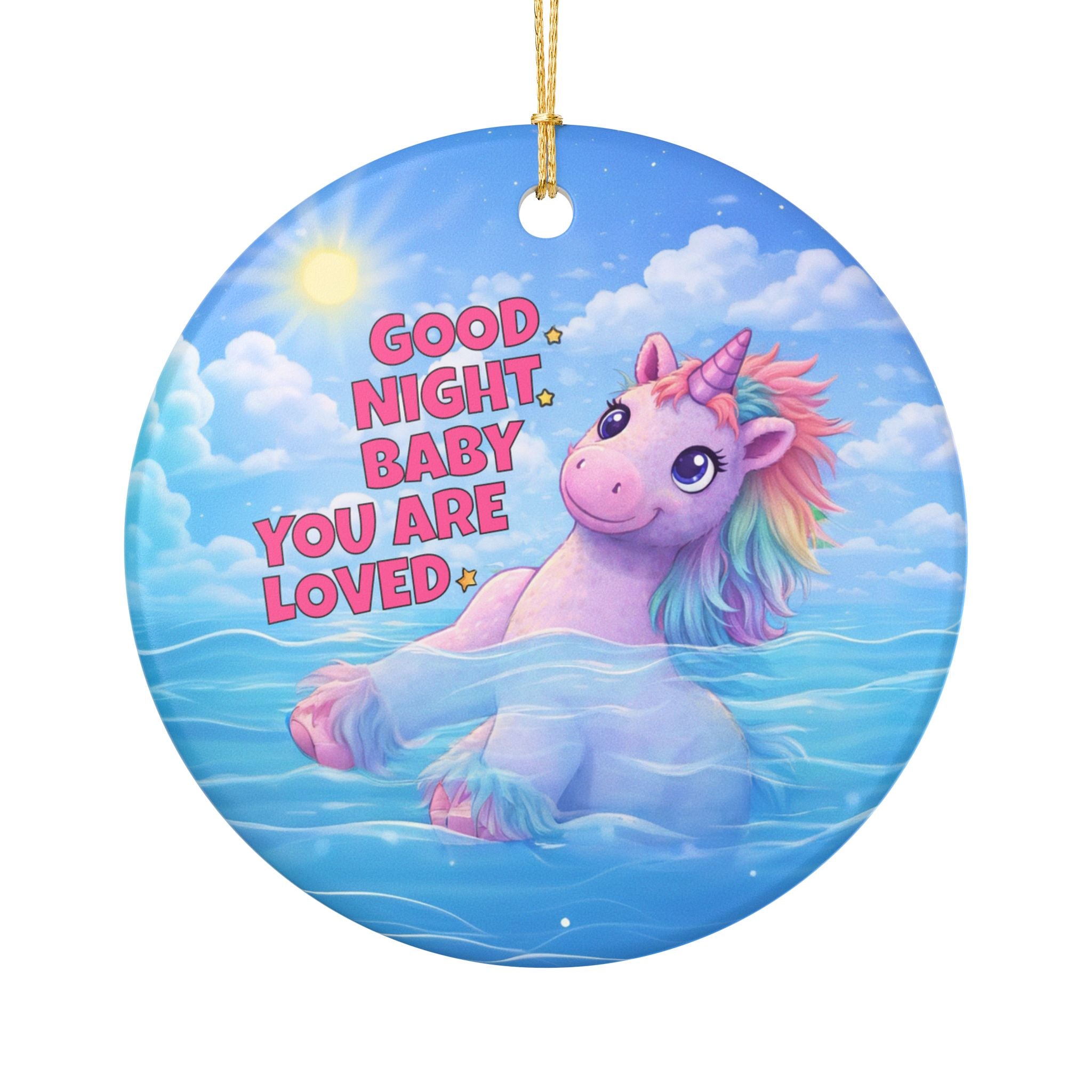 Britani Unicorn Good Night Baby Ceramic Ornament