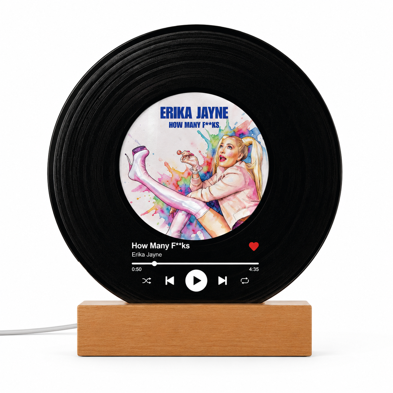 Erika Jayne How Many F**ks? Vinyl Record Lamp