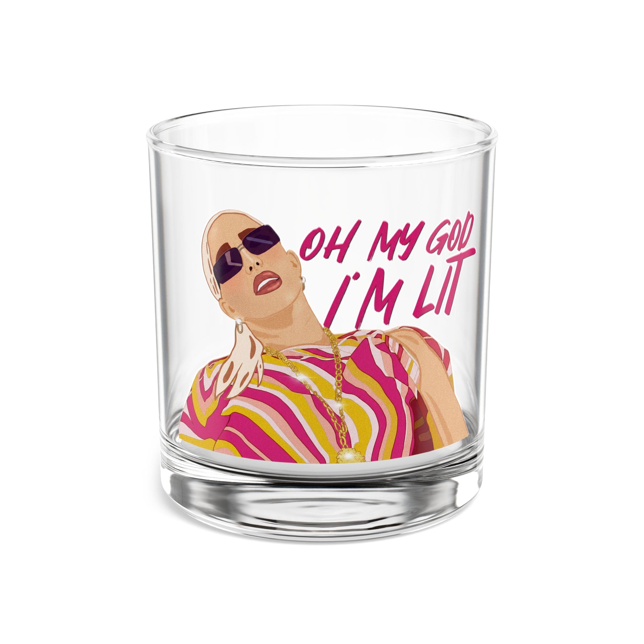 Erika Oh God I'm Lit Rocks Glass