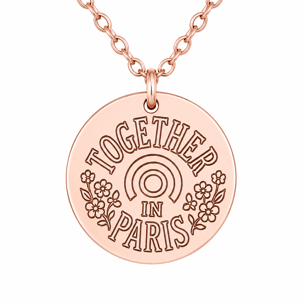 Together in Paris Inspired Engraved Necklace