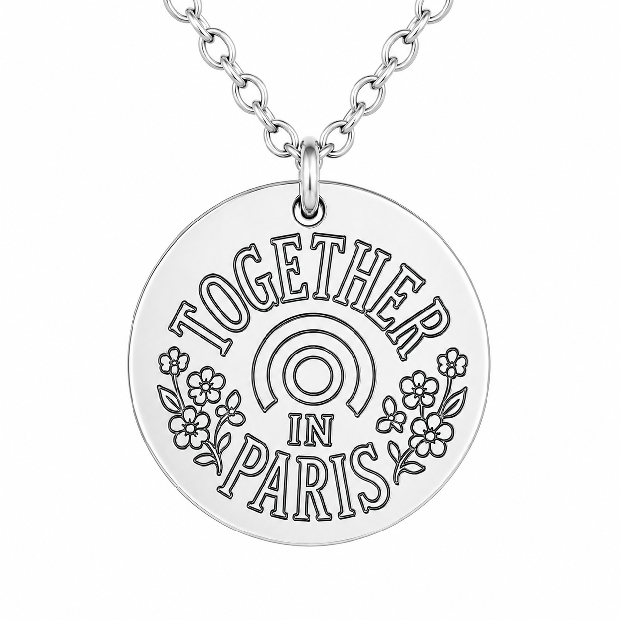 Together in Paris Inspired Engraved Necklace