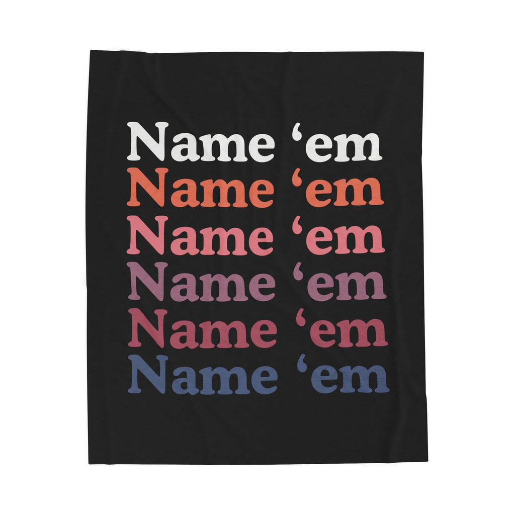 Name 'Em Velveteen Plush Blanket