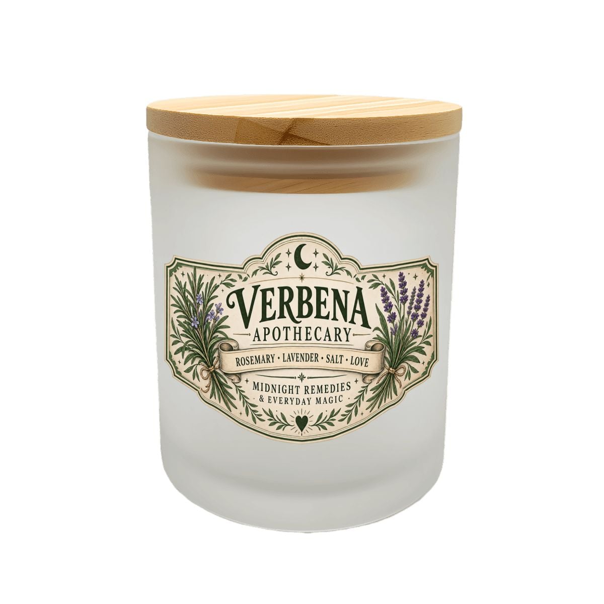 Frosted Glass Jar with Lid Verbena Apothecary Jar File