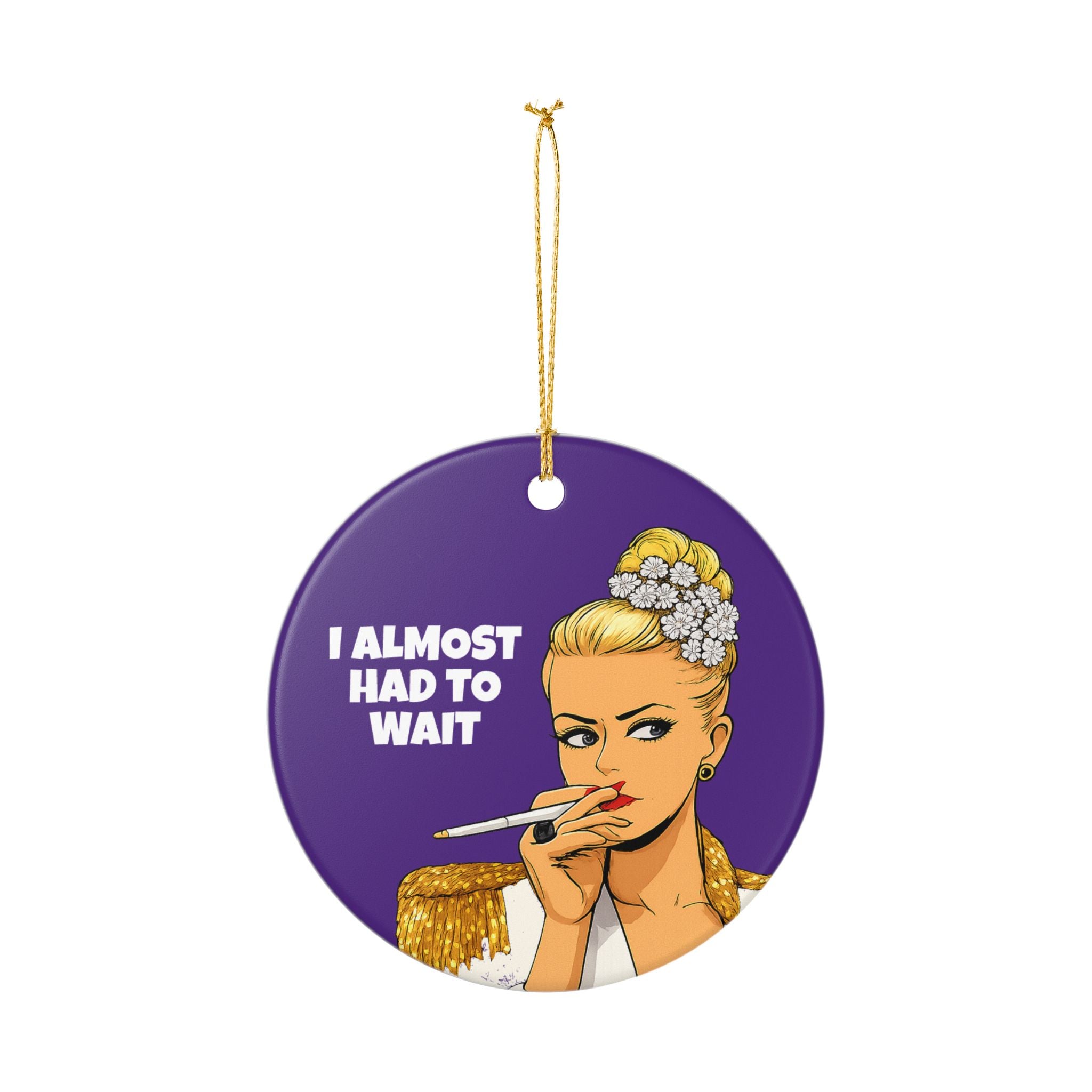 Goldie Hawn Overboard Christmas  I Almost Had to Wait Ceramic Ornament