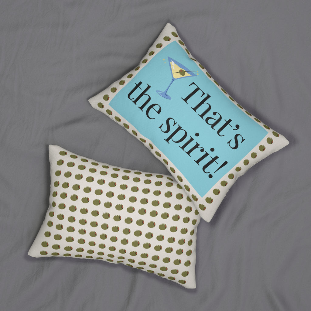 Thats the Spirit Pillow | Cocktail Throw Pillow | Double Sided Martini Pillow
