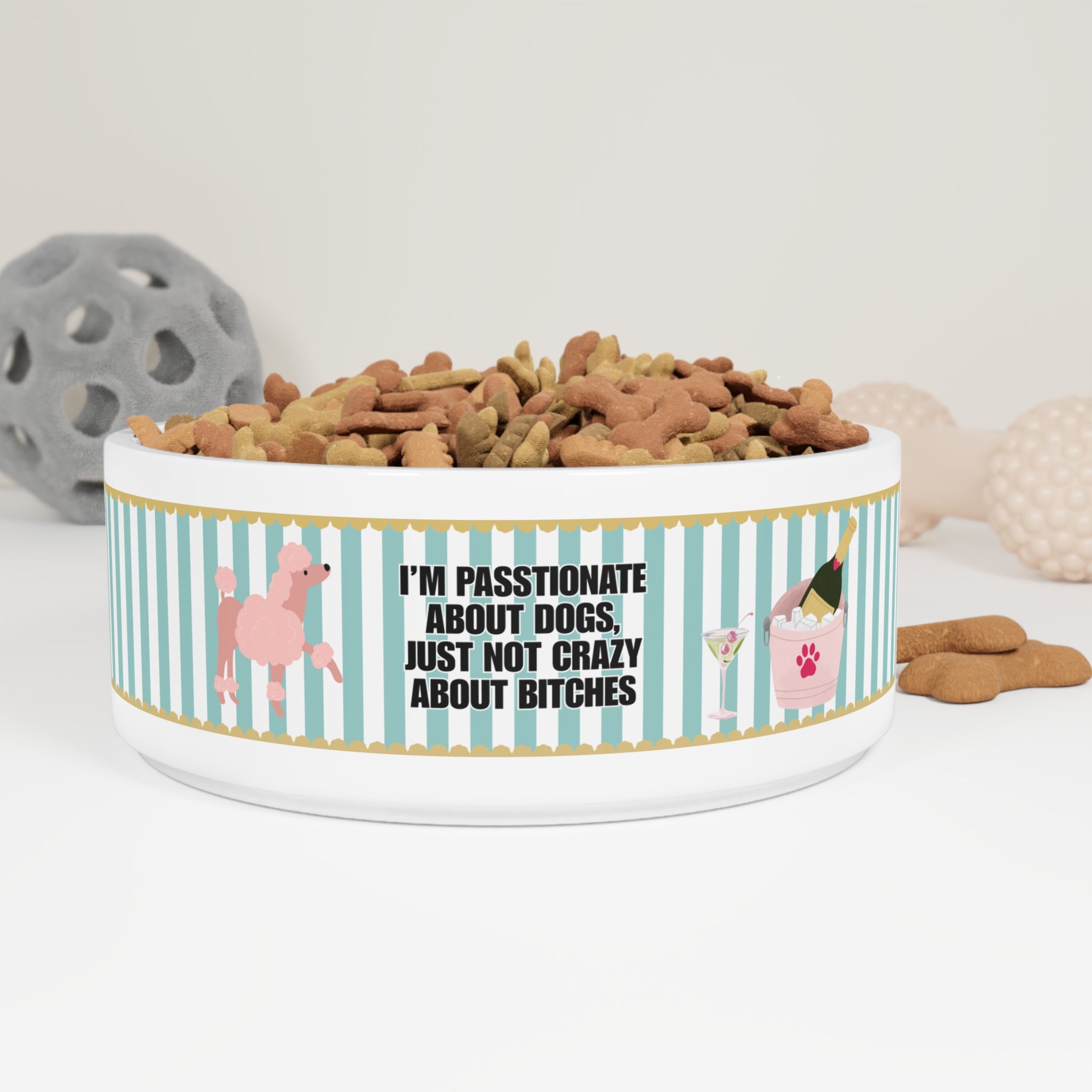 Beverly Hills Not Crazy About Bitches LVP Pet Food Bowl