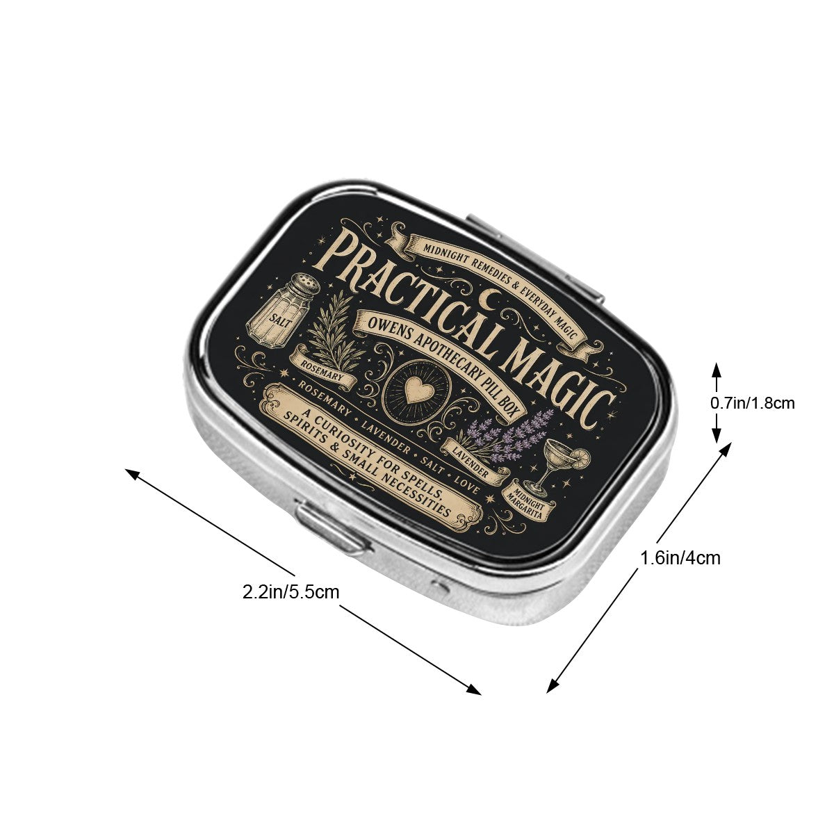 Square Small Pill Box Practical Magic Pill Box