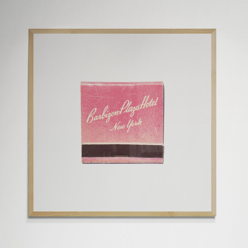 Barbizon Plaza Hotel matchbook print, vintage pink design