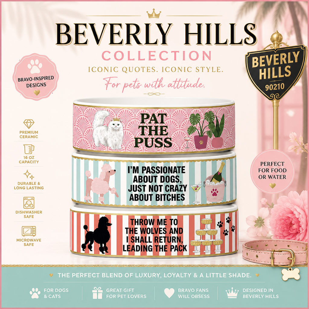 Beverly Hills Pat The Puss Pet Food Bowl