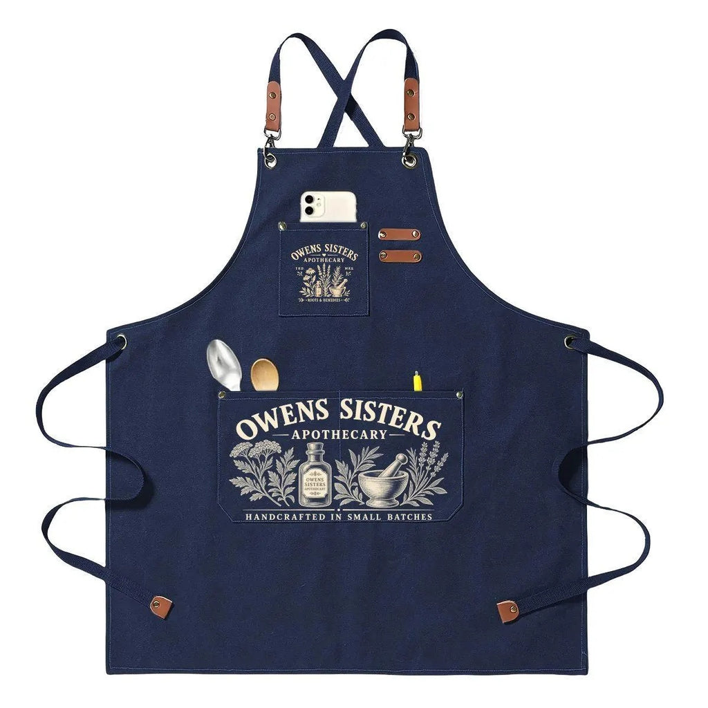 Owens Sisters Apothecary Canvas Apron | Practical Magic Inspired Cross Back Apron