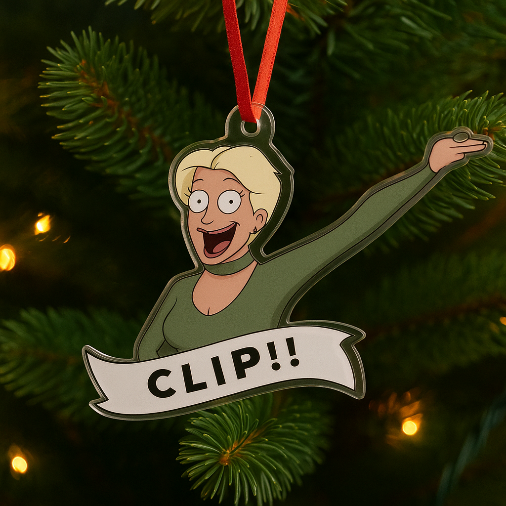 Dorinda Clip Inspired Acrylic Cut Holiday Ornament