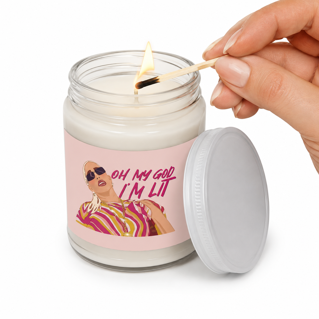 Oh God I'm Lit Erika 9oz Soy Candle