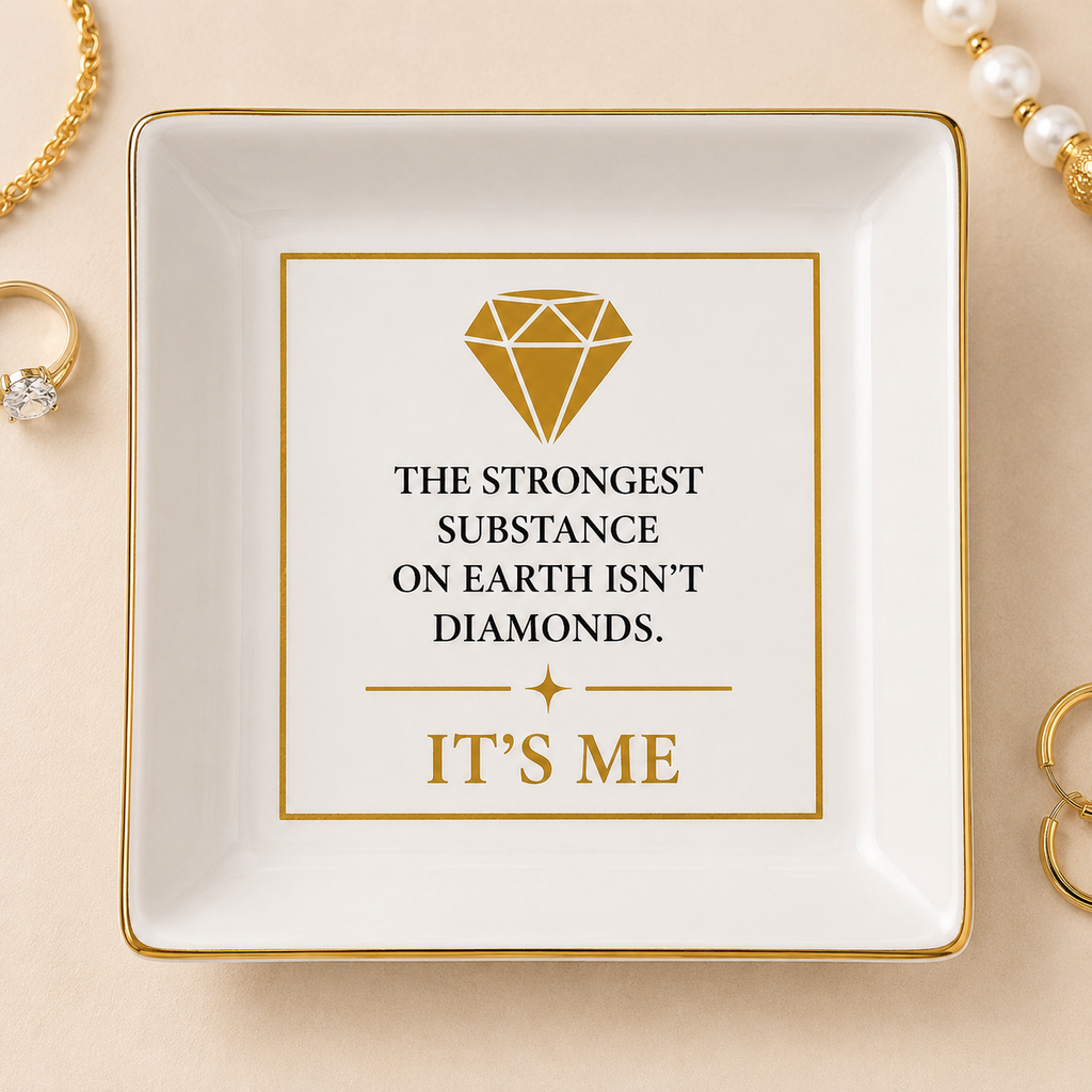 Strongest Substance Erika Porcelain Jewelry Dish (Square)