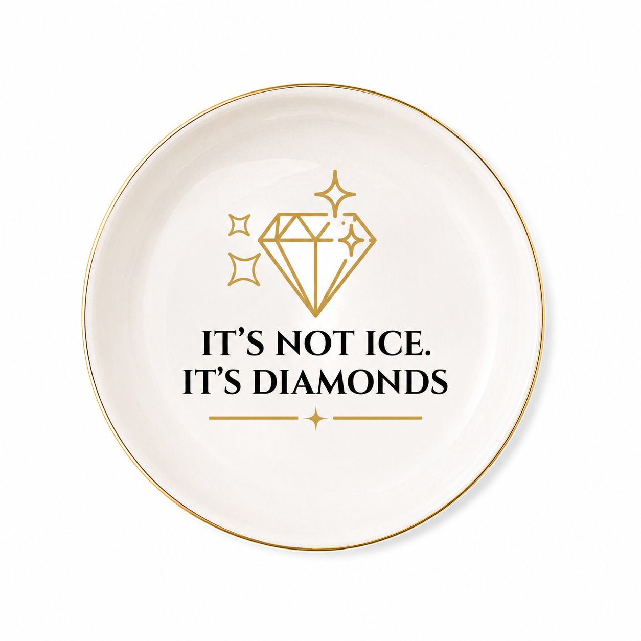 It's Not Ice. It's Diamonds. Erika Porcelain Jewelry Dish (Round)
