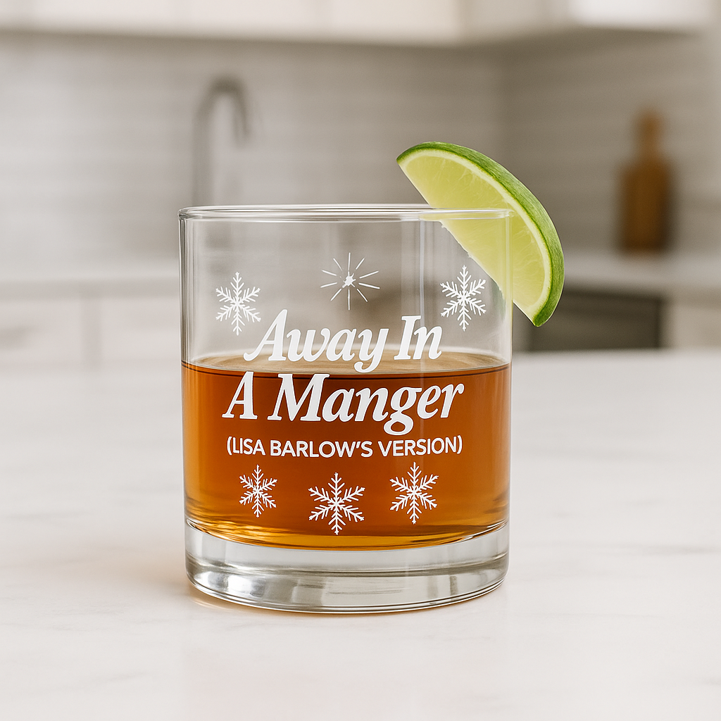 Away In A Manger Lisa Rocks Glass