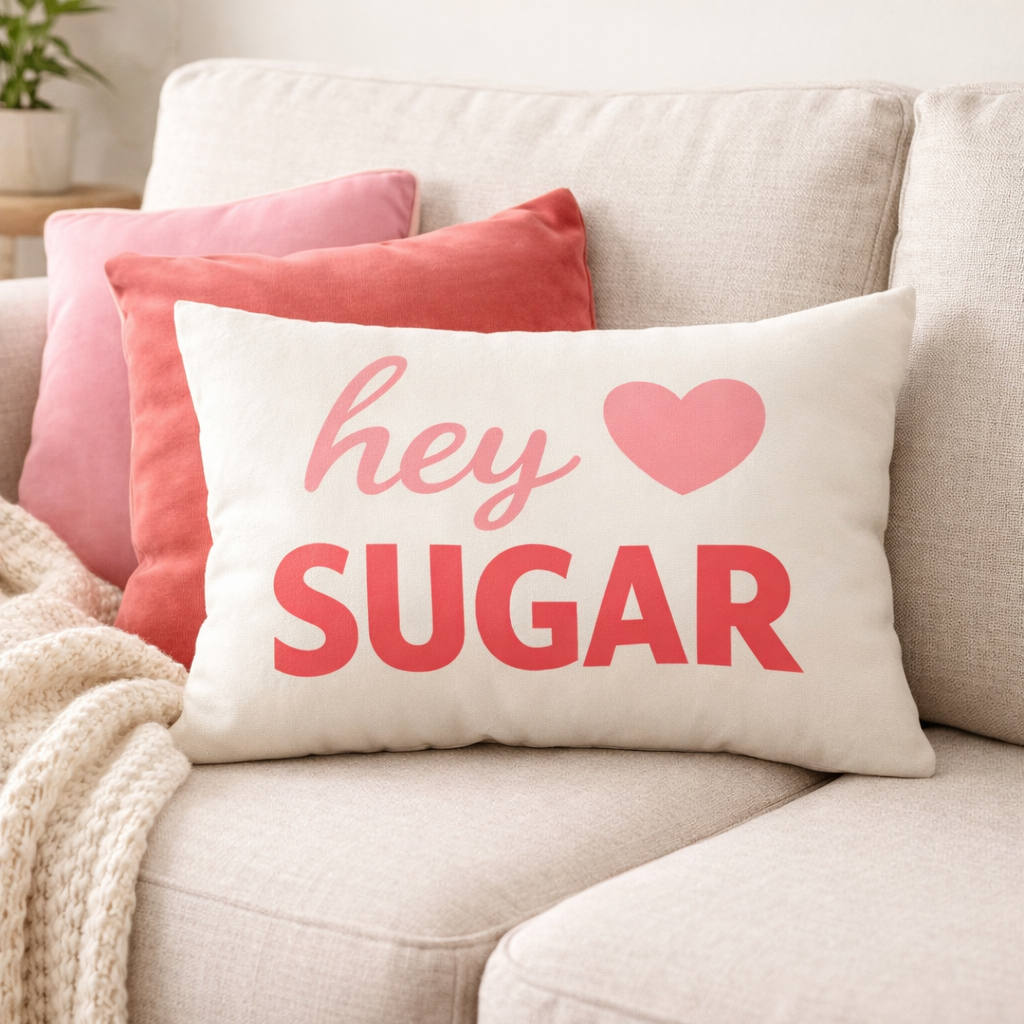 Hey Sugar Heart Decorative Throw Pillow