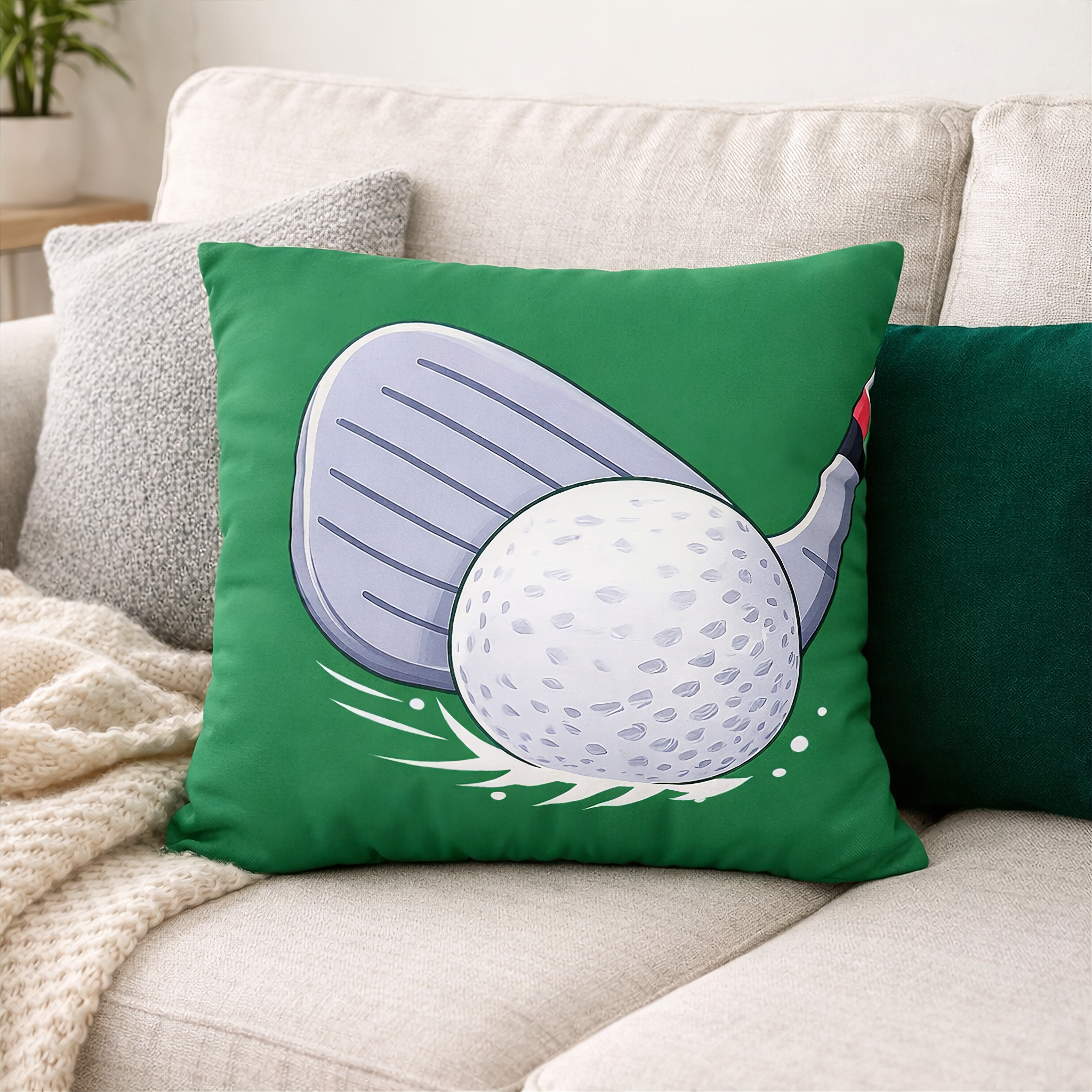Clubhouse Classic Golf Throw Pillow Case