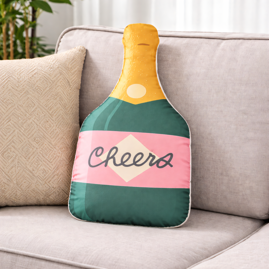 Champagne Bottle Shaped Pillow