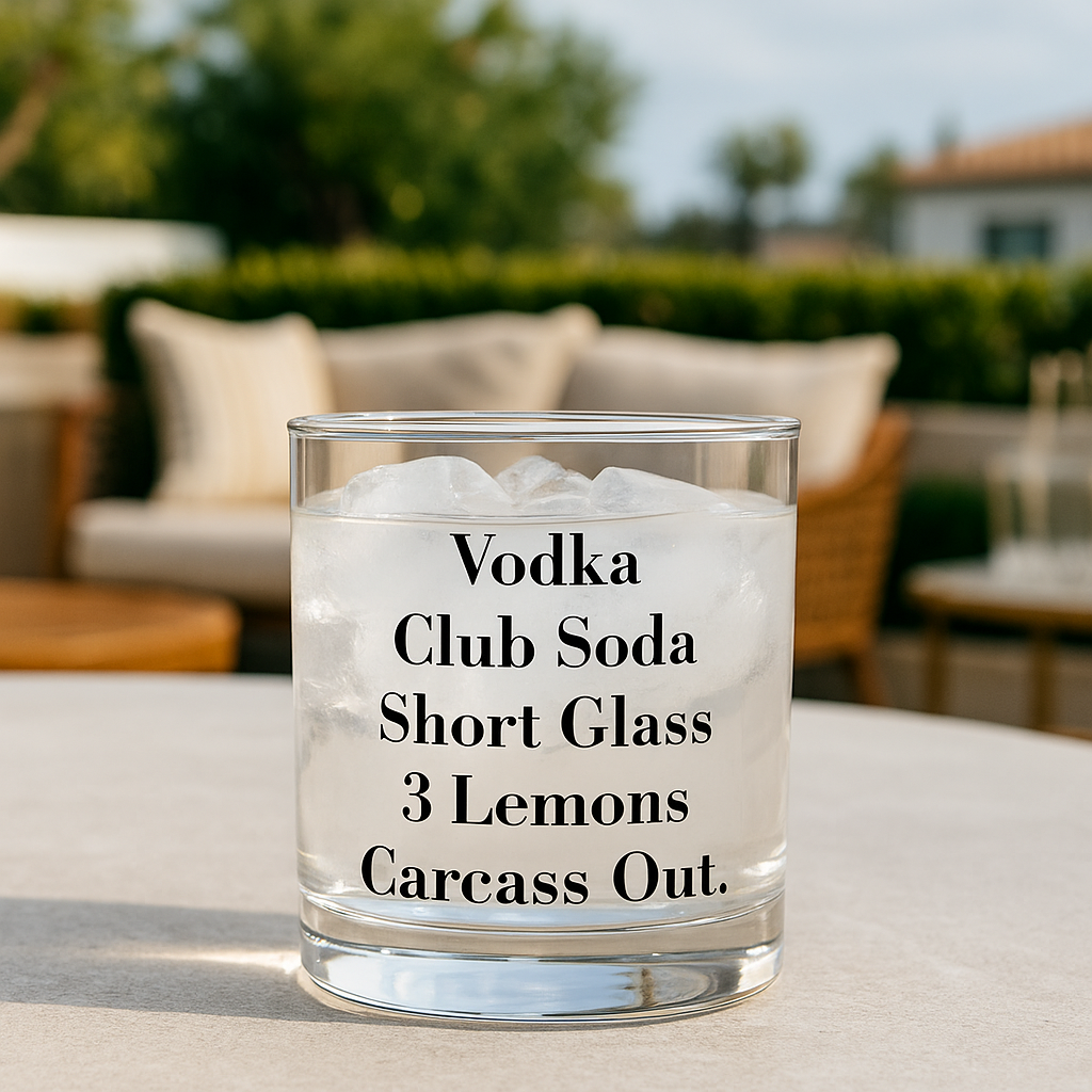 Vodka Soda 3 Lemons Carcass Out Rocks Glass