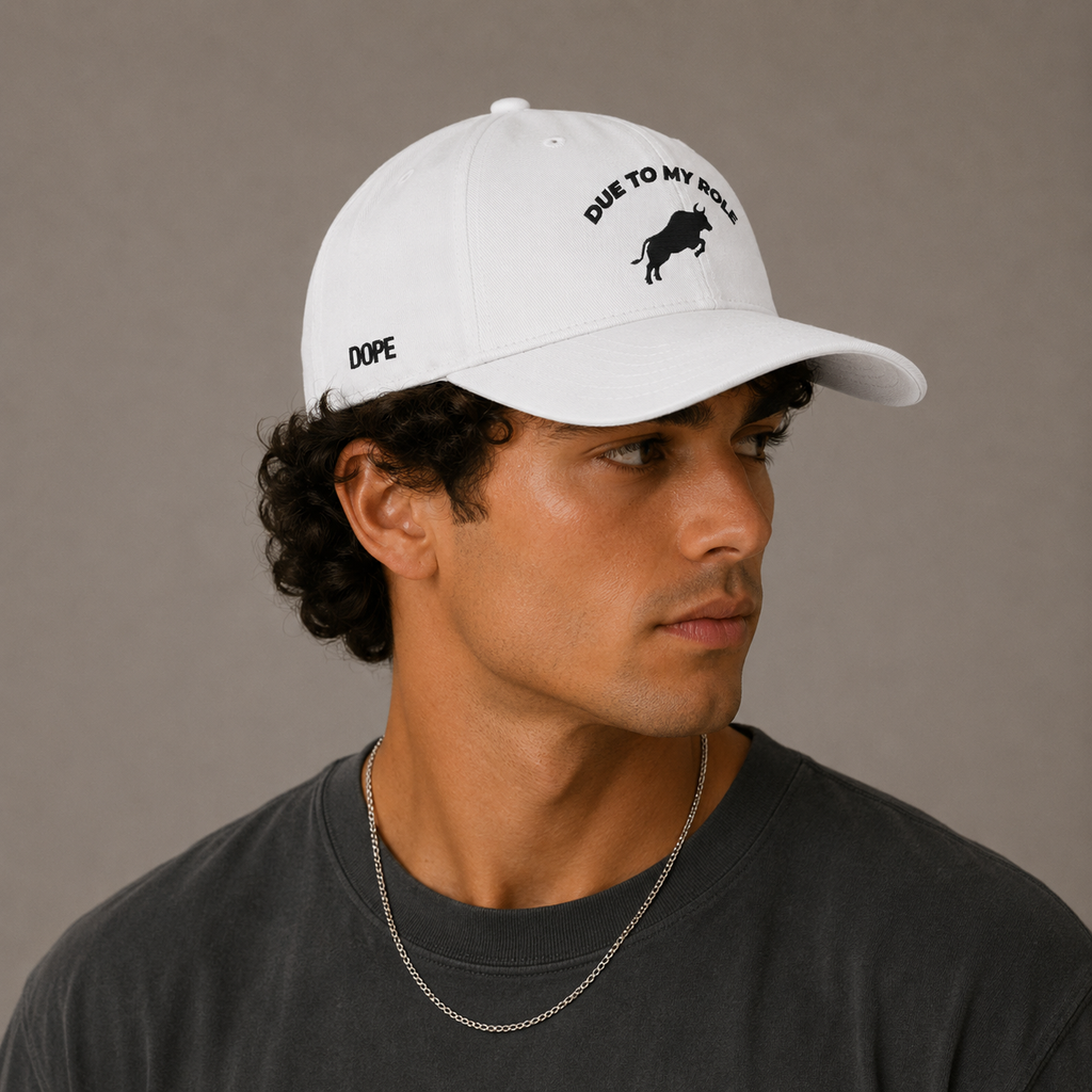 Due To My Role Embroidered Hat Black