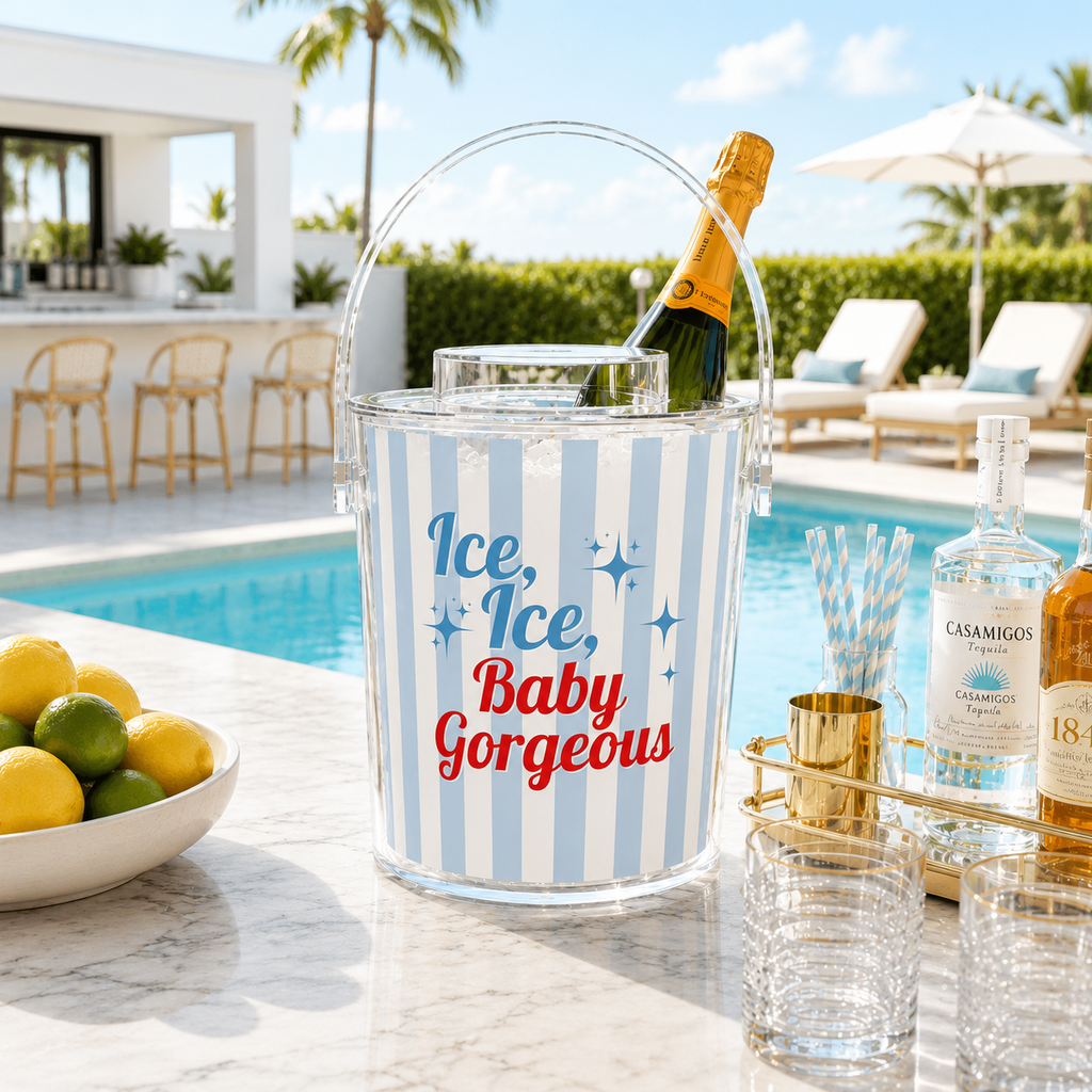 Ice, Ice, Baby Gorgeous Acrylic Ice Bucket with Tongs