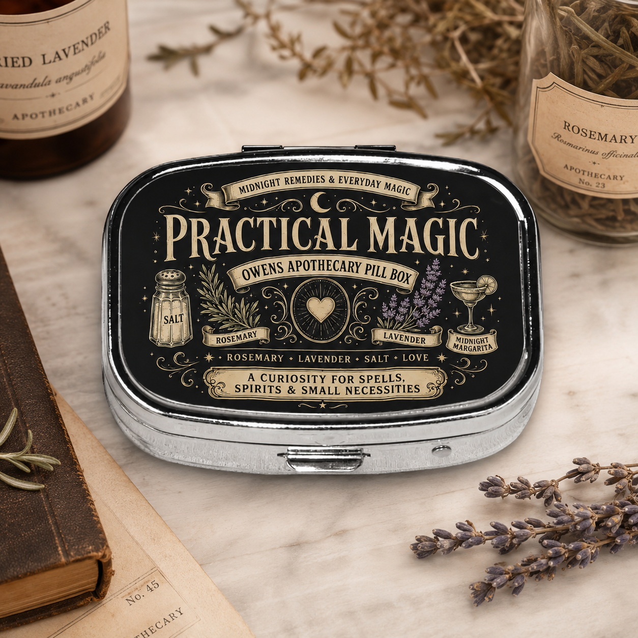 Square Small Pill Box Practical Magic Pill Box