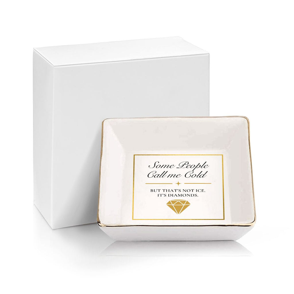 Some People Call Me Cold Erika Porcelain Jewelry Dish (Square)