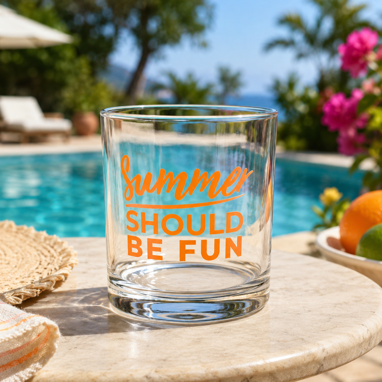 Summer Should Be Fun Rocks Glass