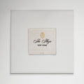 Framed Plaza New York matchbook print, white frame