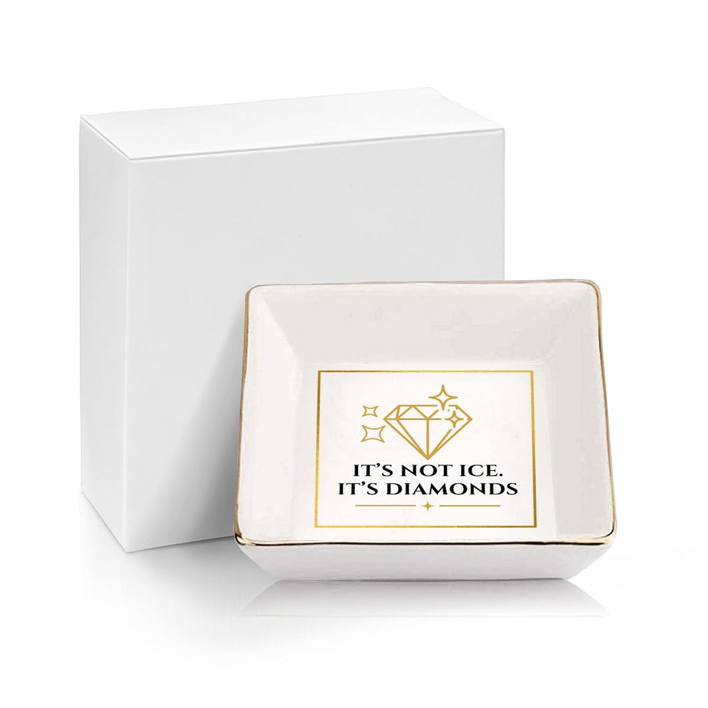 It's Not Ice. It's Diamonds. Erika Porcelain Jewelry Dish (Square)