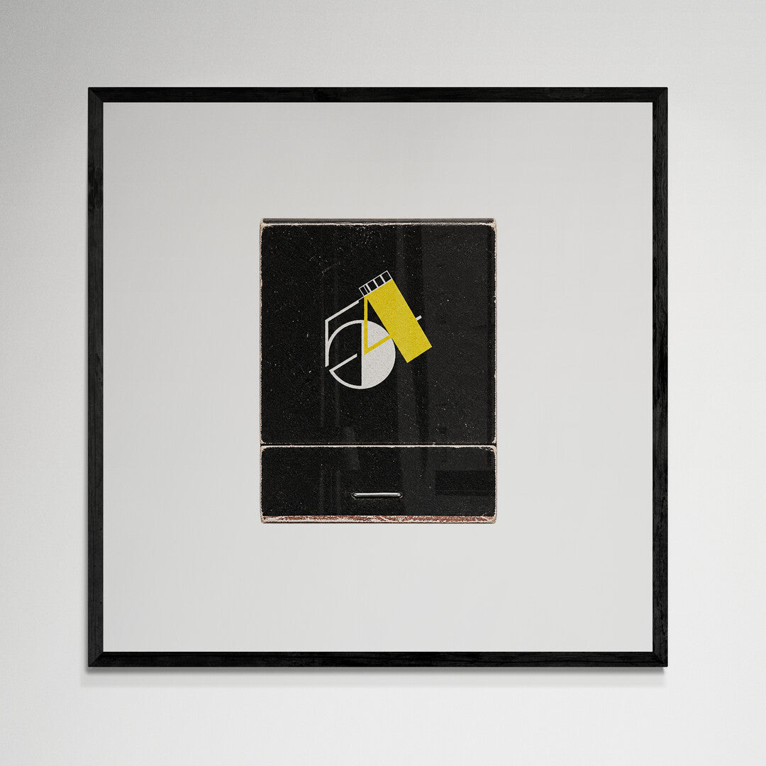 Studio 54 matchbook wall art, black frame, 12x12 inches