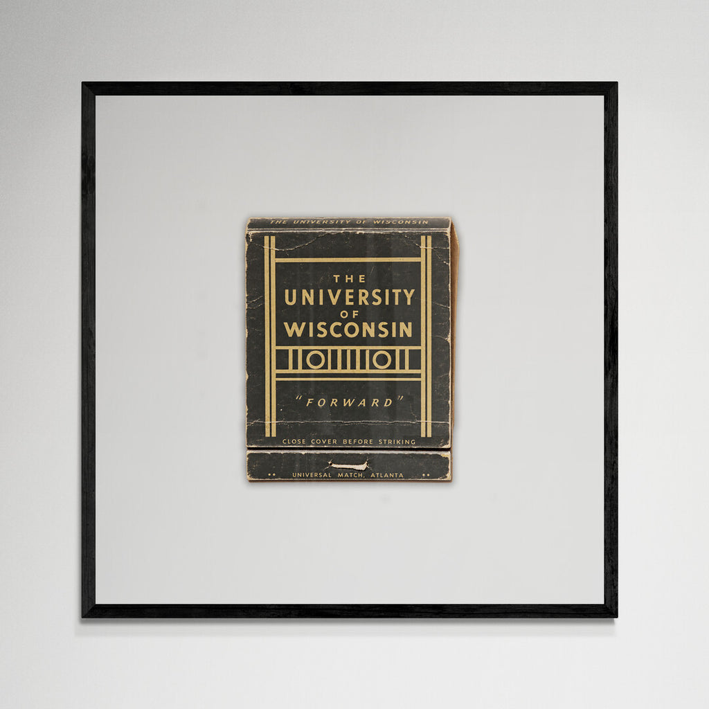 Framed University of Wisconsin Forward print, black frame, 12x12 inches