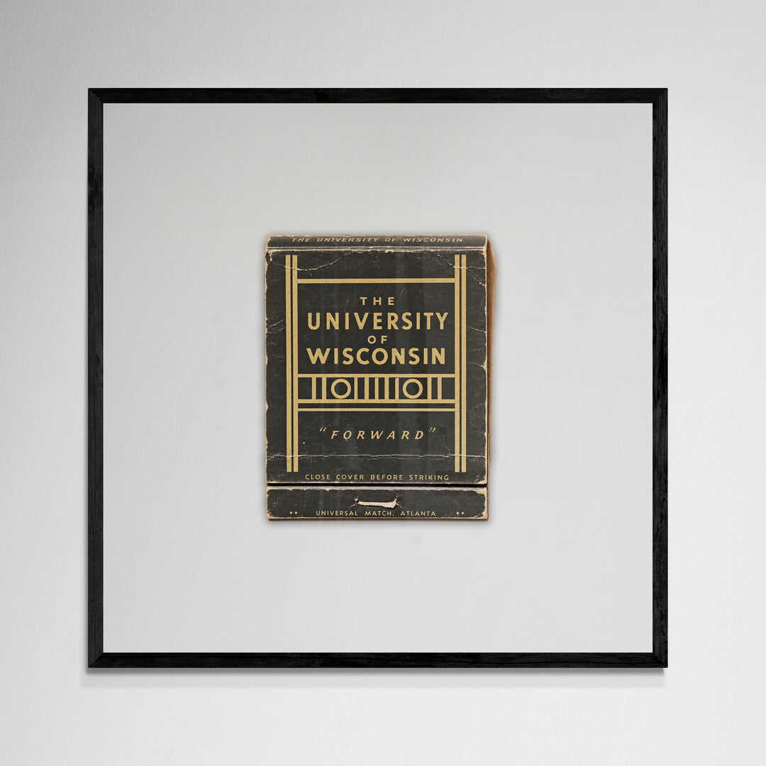 Framed University of Wisconsin Forward print, black frame, 12x12 inches