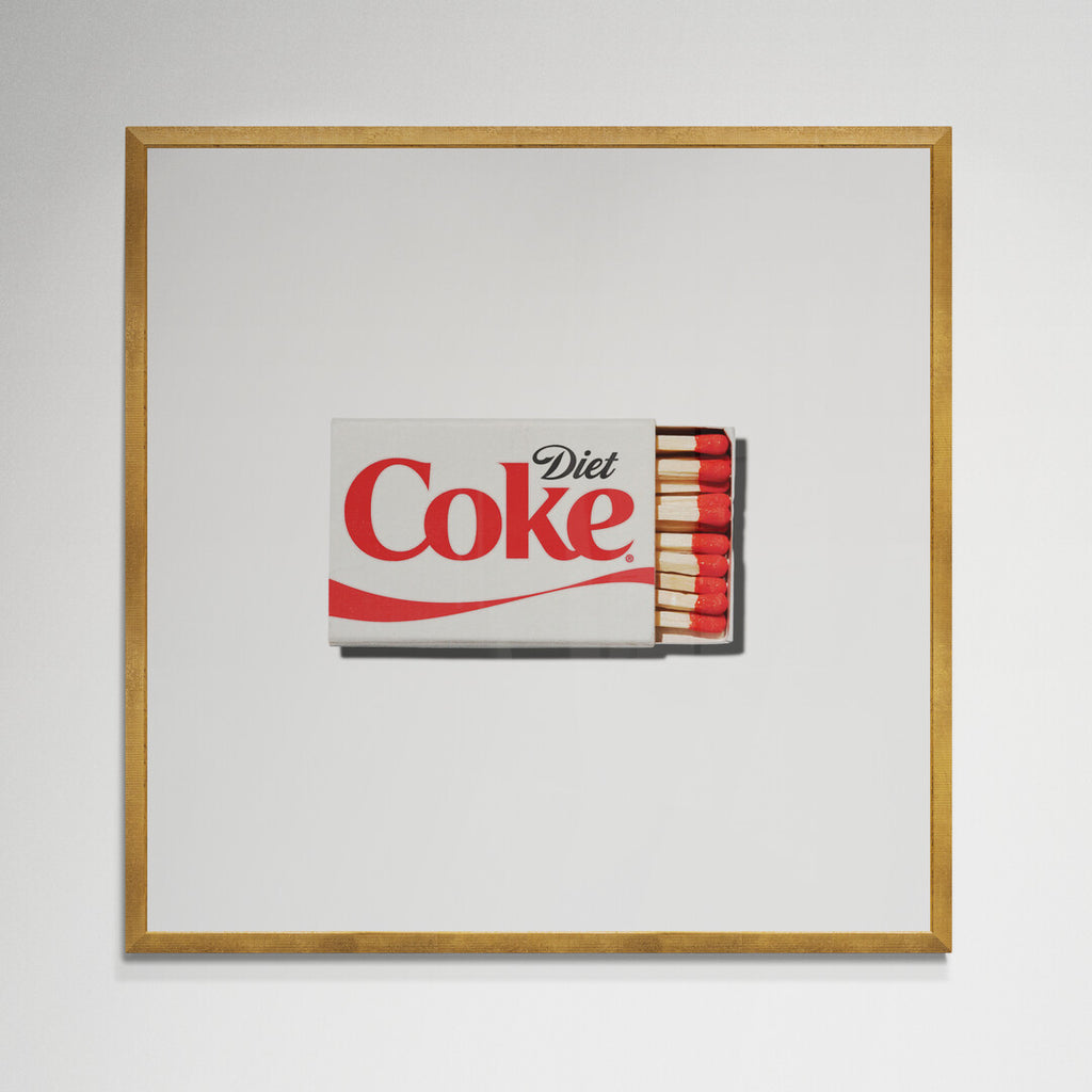 Framed retro Diet Coke print, gold frame