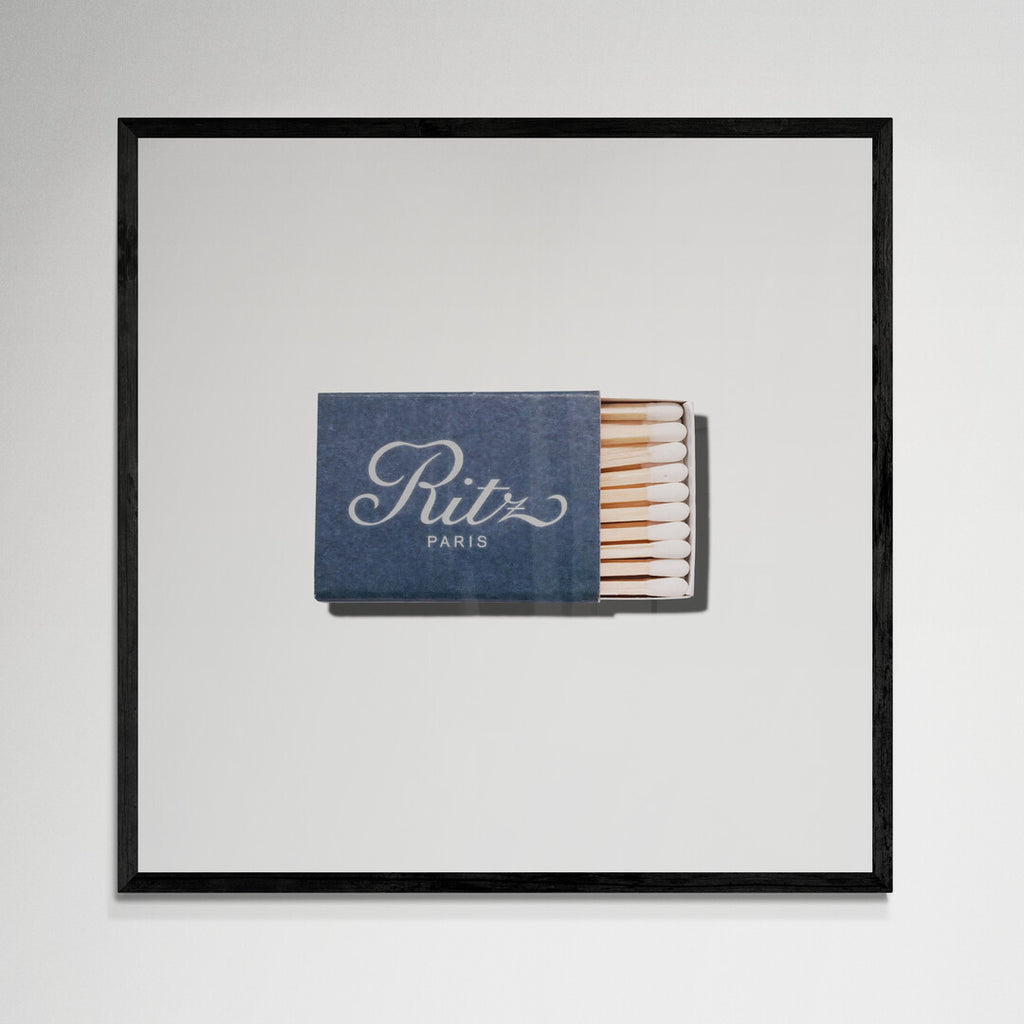 Ritz Paris matchbook wall art, black frame, 12x12 inches