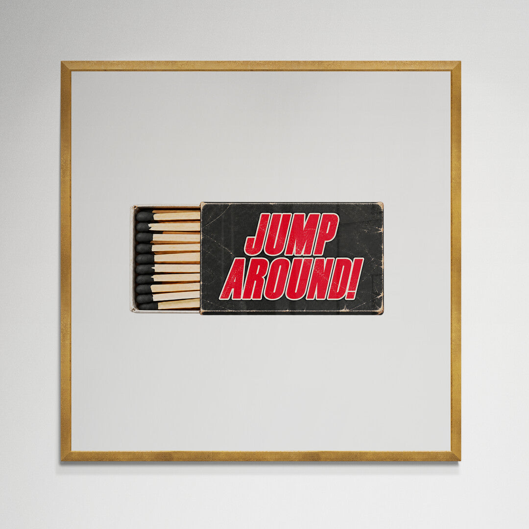 Jump Around Camp Randall print in gold frame
