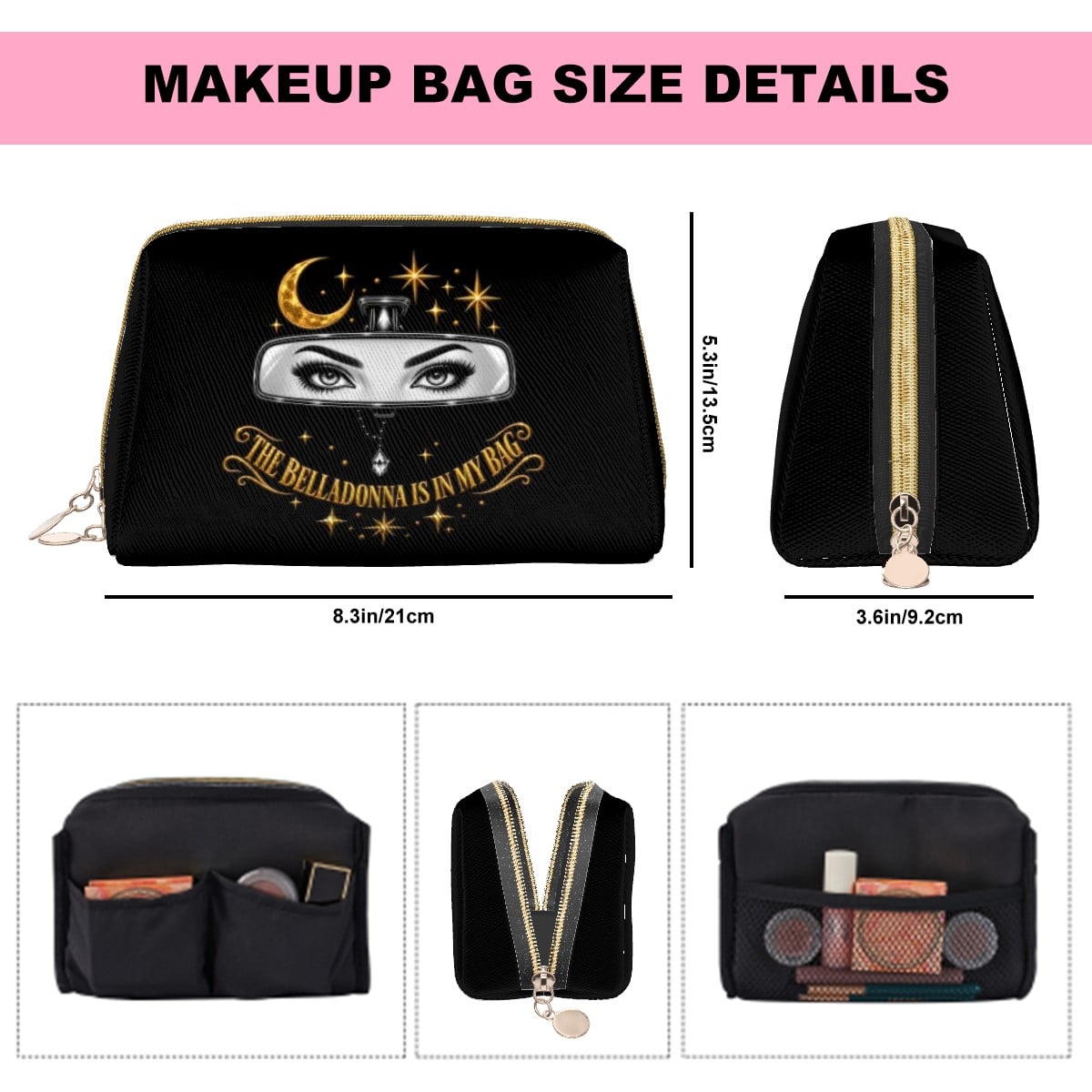 Belladonna Is in My Bag Practical Magic Vegan Leather Makeup Bag